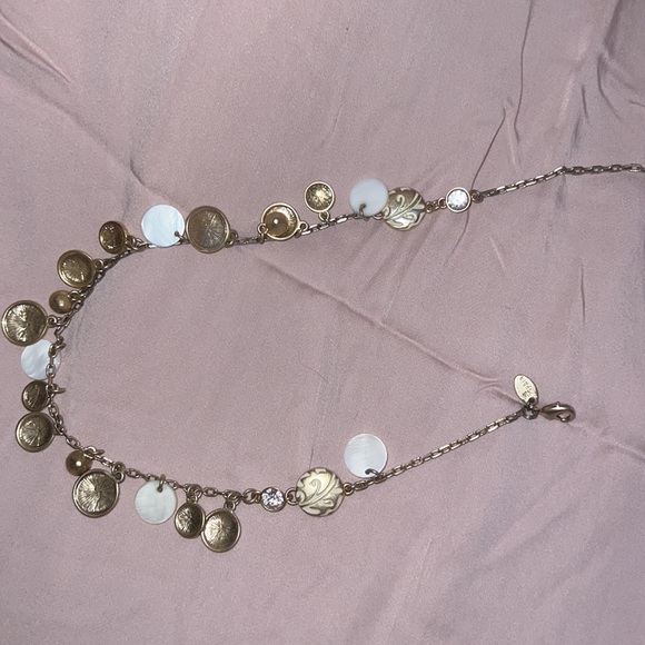 Lia Sophia gold, crystal and pearlized shell necklace - Picture 3 of 3
